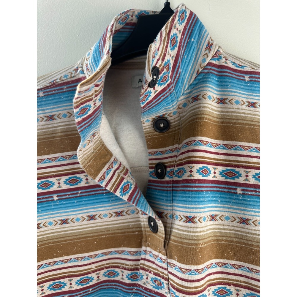 Ariat Hometown Sweatshirt Fallon Serape Print Henley Pullover XS Aztec Western - Picture 5 of 10